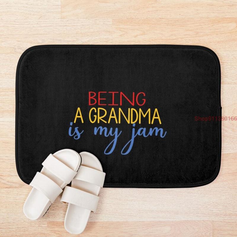 

Mat being a grandma is my jam Bathroom Bath Mat Set Mirrofiber Cartoon Bath Rug Set