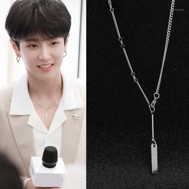 

New Korea stainless steel Geometric Pendant Necklace Kpop Star Trendy Sweater Chain Necklace Never Fade Jewelry1