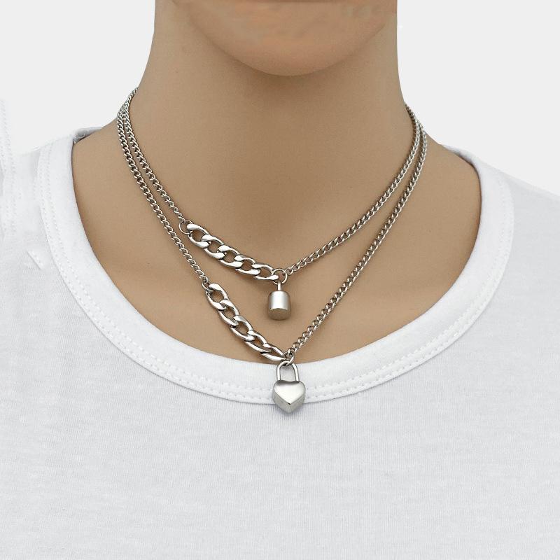 

Fashion all-match lock collar men and women titanium steel necklace clavicle chain simple jewelry hot sale
