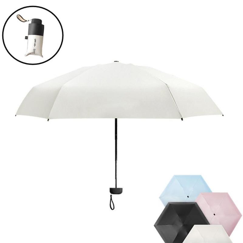 

LanLan Sunscreen Ultraviolet-proof 5 Folding Umbrella with Flat Handle, Black