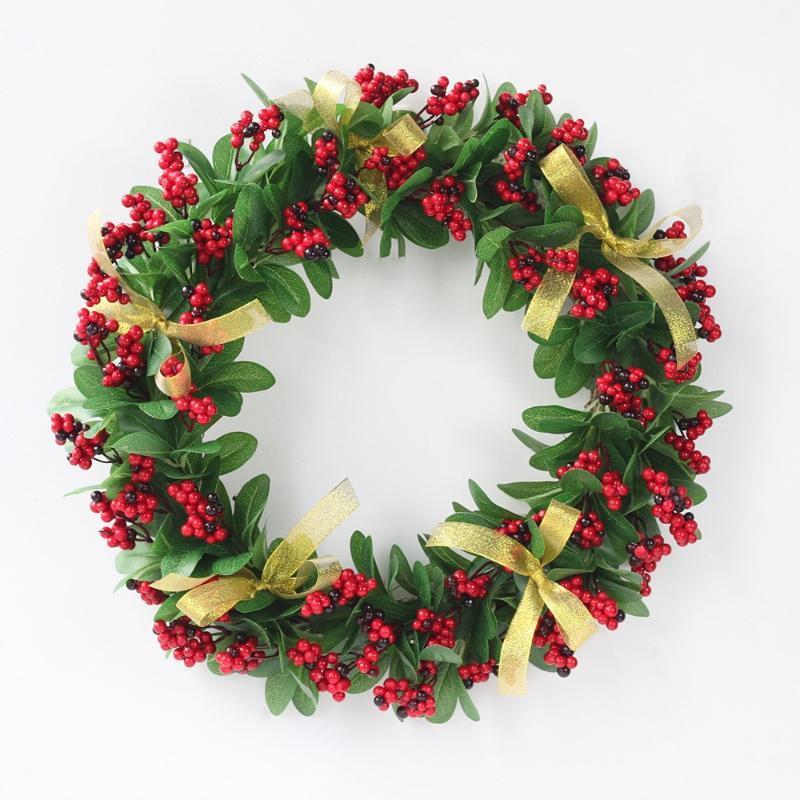 

Artificial Floral Wreath 45cm Greenery Garland for Front Door Wall Decor Hanging Christmas Decoration1, As pic