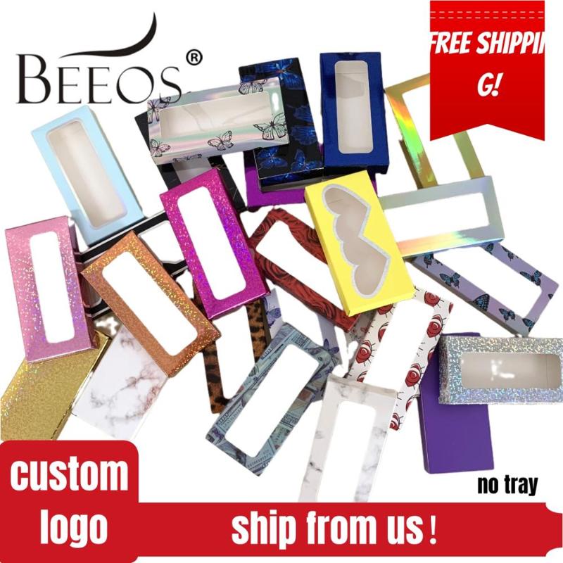 

Beeos 2020New 10/20/30/40/50 Pcs Variety Of Colors Soft Paper Eyelash Carton Case Packing Box For 25mm Long False Eyelashes