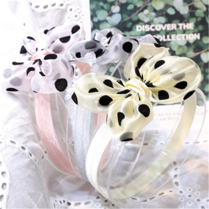 

Kids Child Headband Hair band Hair bows Ties Baby Handmade Korean Dot Bow knot Accessories Girls Turbante1