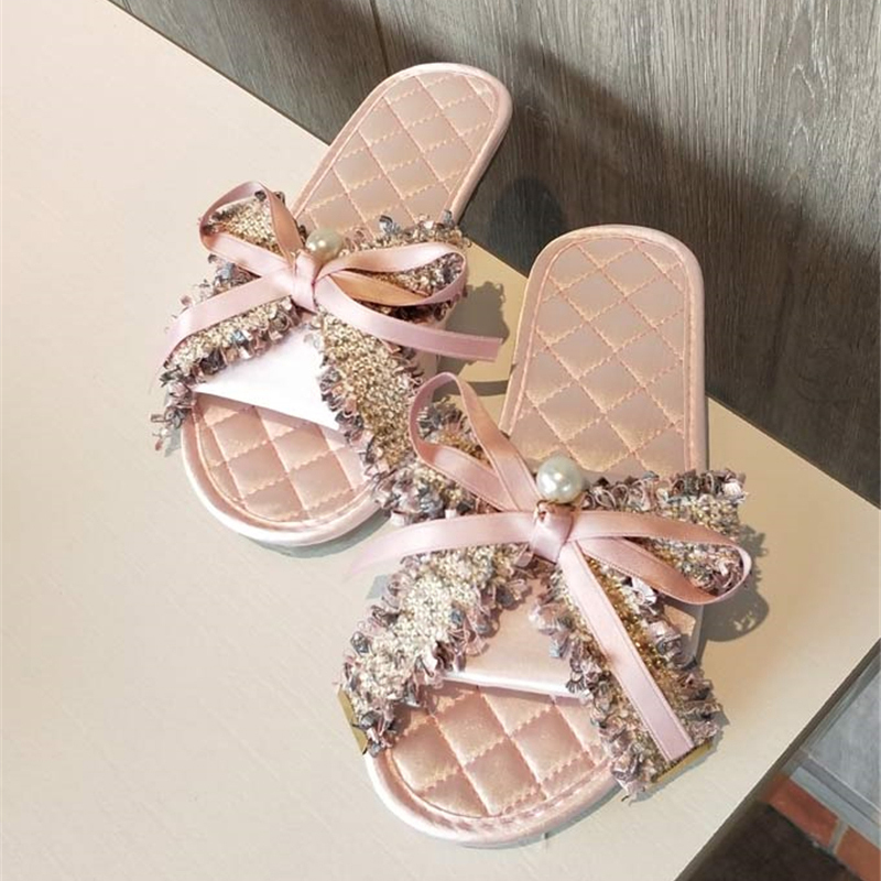 

Satin Women's Slippers Flat Underwear Black Ribbons Home Ladies'slippers Don't Slip Ladies' Shoes Rzn0, Game