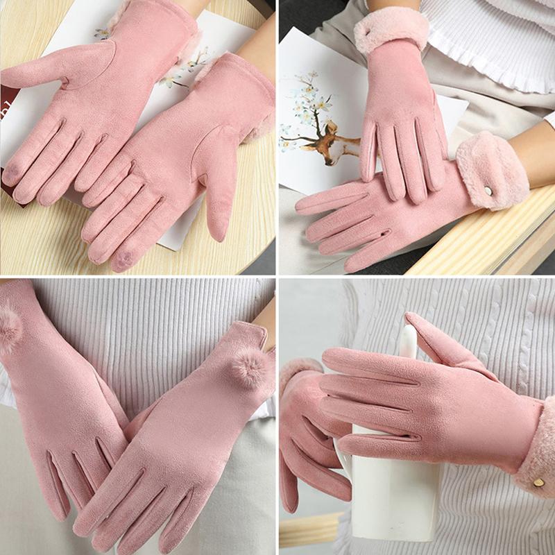 

Women's Gloves Winter Touch Screen Plus Velvet Warm Mittens Bicycle Driving Thickening Cold Winter Warm Gloves