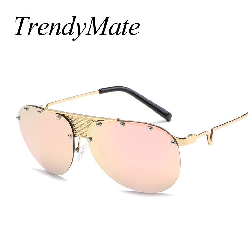 

2020 Fashion Sunglasses Women Designer Vintage Sun Glasses Female Rivet Pilot Glasses for Women Gafas Oculos 1041M