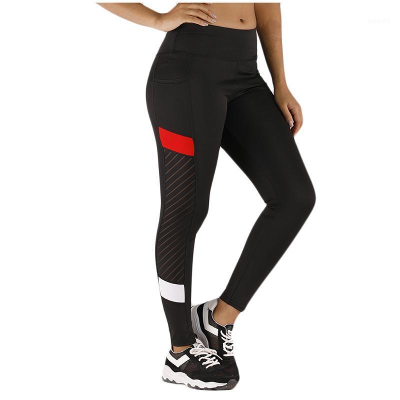 

SAGACE Spring Fitness Running Yoga Pants Women' Mesh With Pocket Stretch Pants Sports Plus Size Fitness Running Yoga Trousers1, Bk