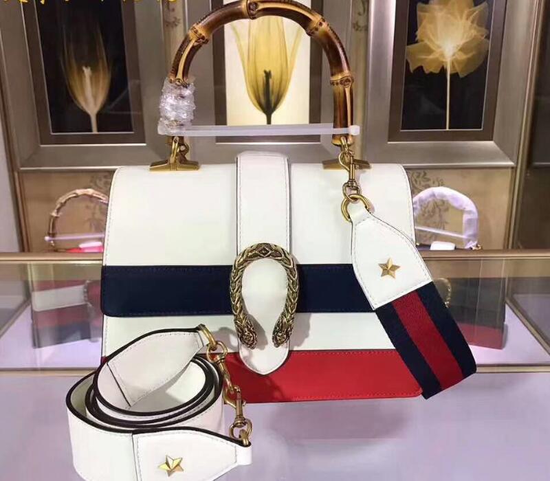 

Realfine888 Women 448075 Medium Bamboo Top Handle Totes Shoulder Bags Tiger Head Closure Detachable Strap with Dust Bag, 448075 5a_02