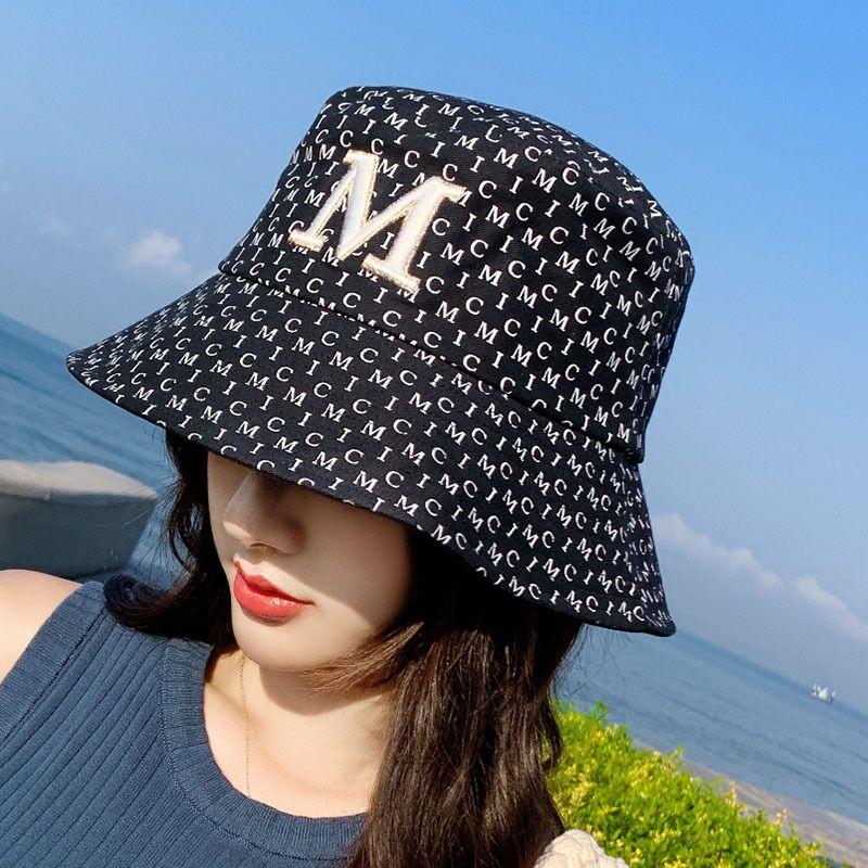 

2021 M Letter Harajuku Bucket Hats Outdoor Cap Women Bucket Sunscreen Hat Street Headwear Fisherman Hat, White