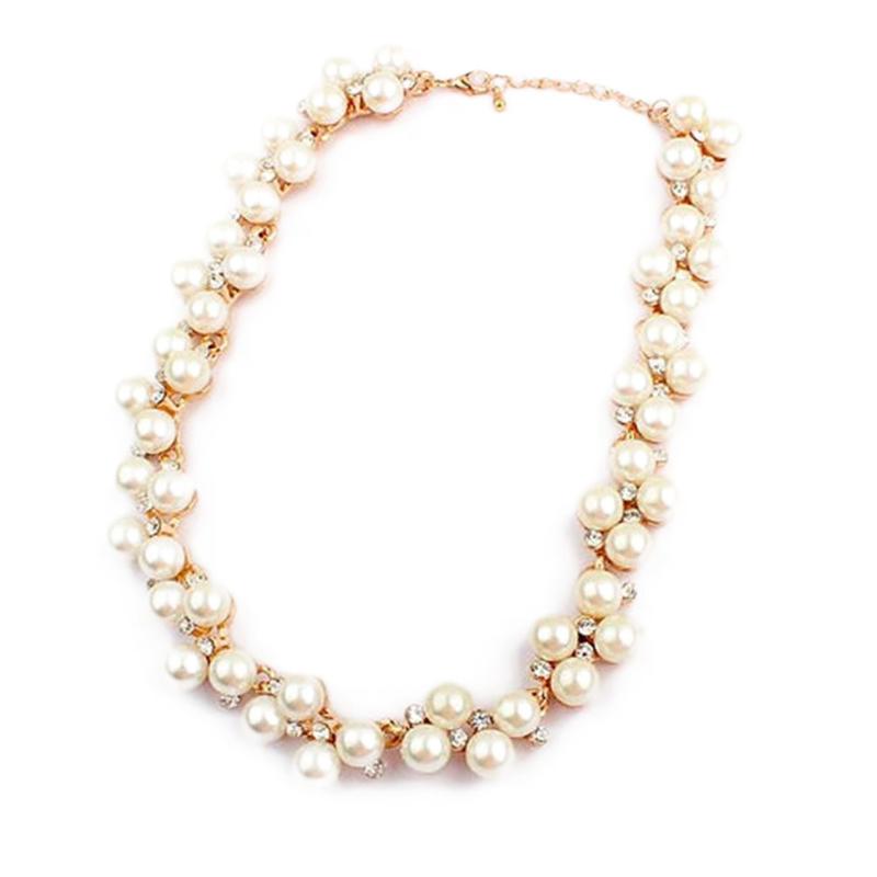 

New Imitation Pearl Necklace SALE Gift New Good Quality Inlaid With Imitation Zircon Short Choker