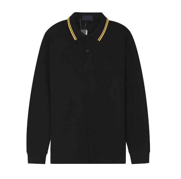 

Men UK Autumn Solid Polo Shirts Lapel England Men's Color Polos Fashion Long Fred Casual Cotton Sleeves New Perry T-Shirts Male Tees Bl Eqgv, White;black