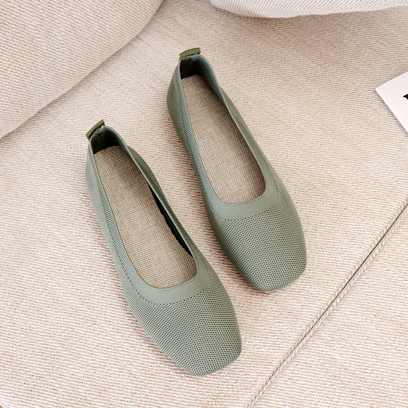 

Top knitted fabric women womens casual leisure apartments daily walking ladies moccasins strech shoes G4PM, Red