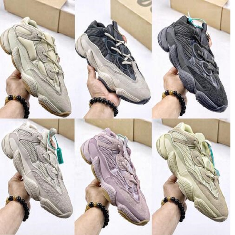 

2021 Best Quality Stone Soft Vision shoe Desert Rat 500 Men Women Shoes Bone White Salt Super Moon Yellow Blush Sneakers, Color 11