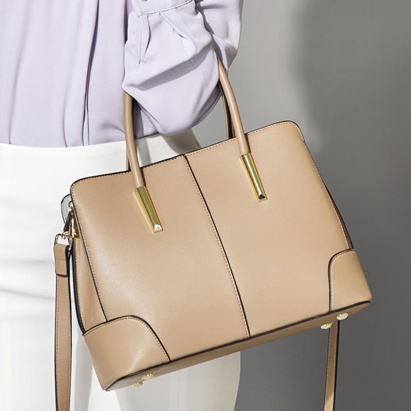 

Women's Bag 2021 New European and American Style Leather Shoulder Bag Fashion Napa Pattern Hand-held Messenger Women's, Black