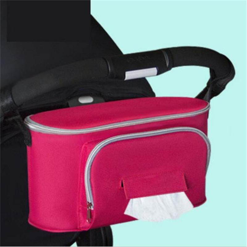 

Baby Stroller Bag Organizer Bag soild color Bags Mama Carriage Buggy Pram Cart Basket Hook Backpack Stroller Accessories