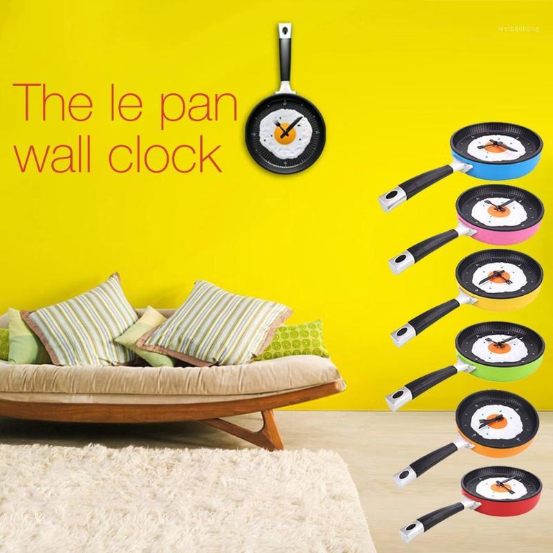

Lovely Plastic Fried Pan Electronic Wall Clocks Home Kitchen Decoration1