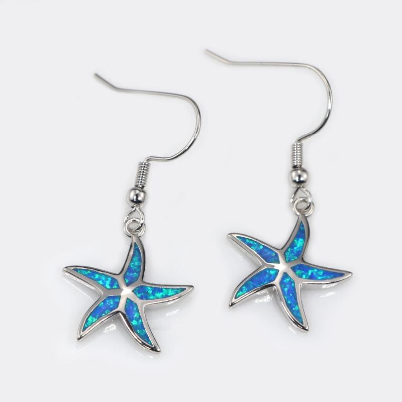 

RH0092 2020 New starfish blue opal pendant necklaces fashion ladies jewelry gifts