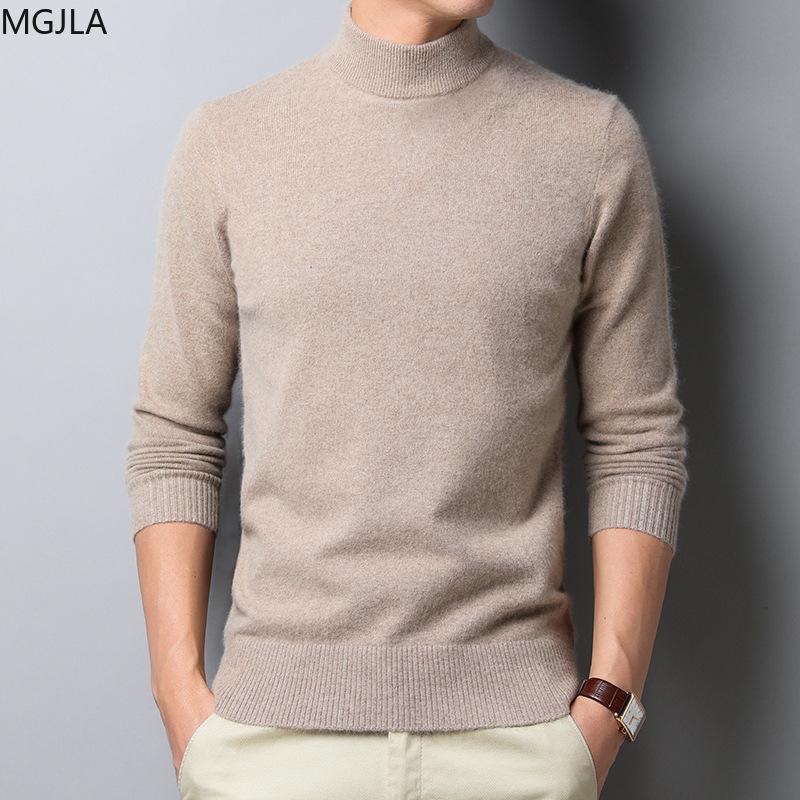 

Half High Collar Sweater Men's Solid Color Versatile Bottomed Men's T-shirt Korean Thickened Sweater Sweaters for Men, Black