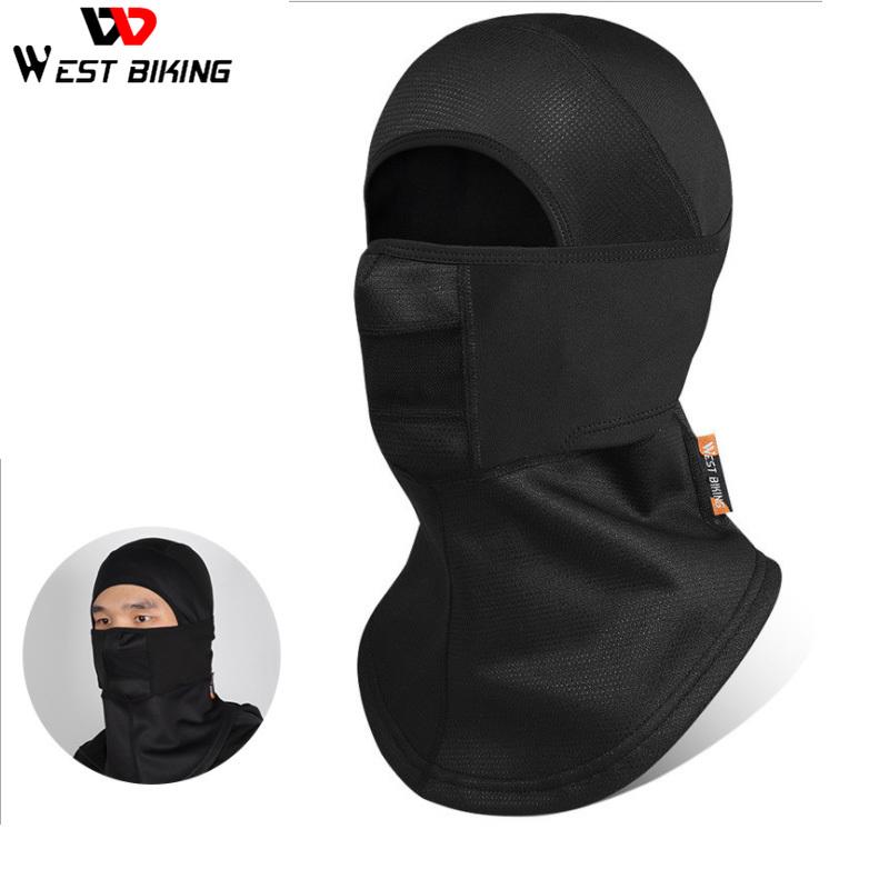 

Cycling Caps & Masks WEST BIKING Hat And Neck Protection Windproof Face Cover Unisex Bicycle Bandana Outdoor Cap Ski Mask M259, Black