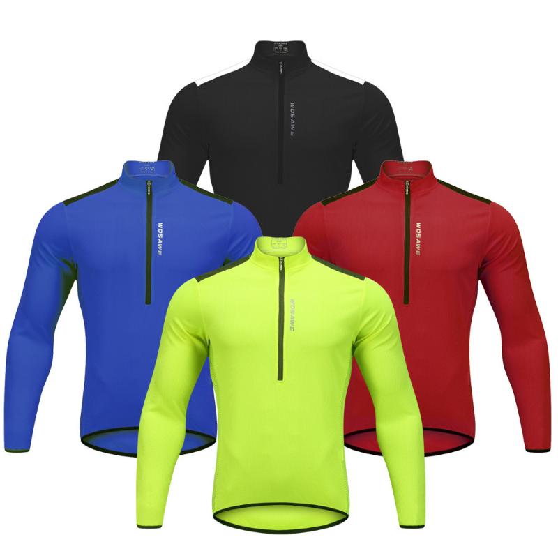 

WOSAWE Reflective Cycling Jerseys Men Long Sleeve Maillot Downhill Bicycle Clothing Ropa Ciclismo Shirts Tight Bike MTB Jersey