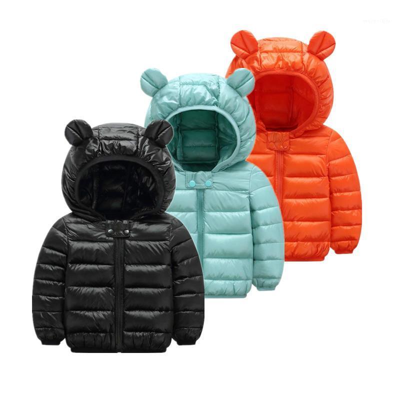 

Cute baby girls jacket kids boys Light down coats with ear hoodie spring girl clothes infant children's clothing for boys coat1, Black