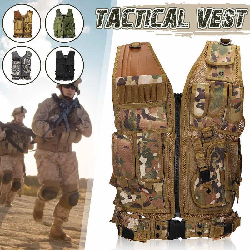 

Wholesale Army Green Tactical Combat Vest Outdoor CS Game Paintball Vest Protective Plate Carrier Waistcoat1, Brown