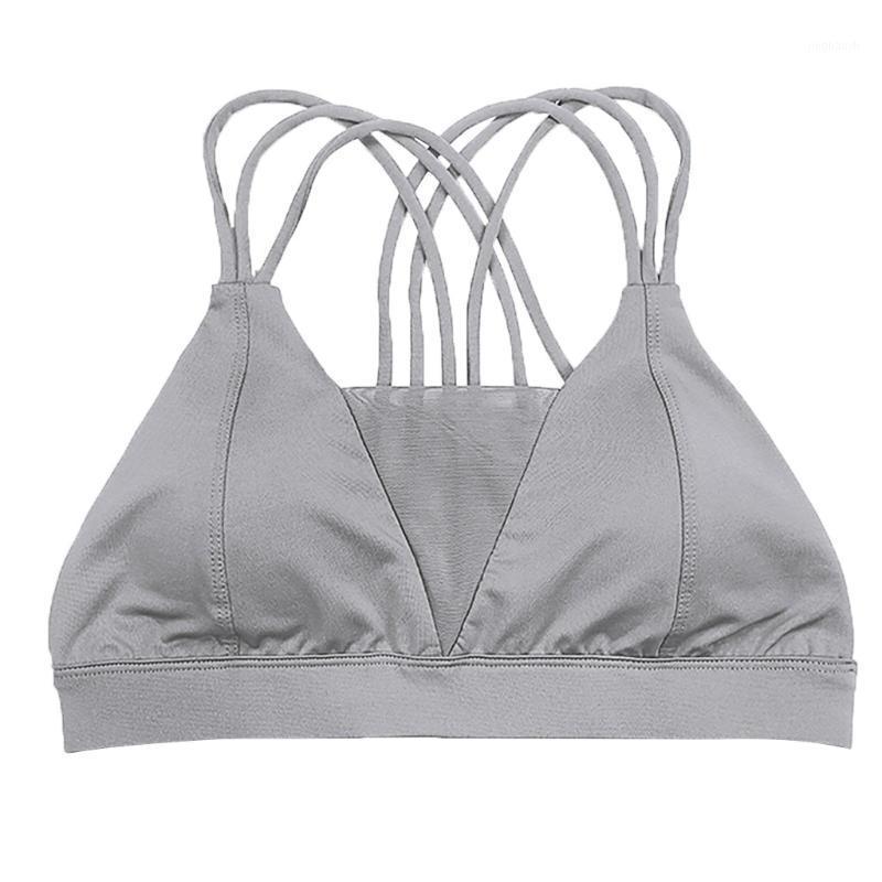 

SAGACE Women's Sports Bras Solid Color Rimless Sports Bra Cross Vest Yoga Underwear Top Sport Tops Jogging Gym Women yoga1, Silver