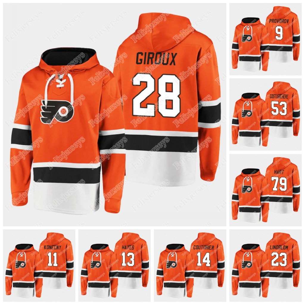

Philadelphia Flyers 2020 Dasher Player Hoodie Carter Hart Claude Giroux Kevin Hayes Sean Couturier Jakub Voracek Gostisbehere Oskar Lindblom, Women choose size s-xxl