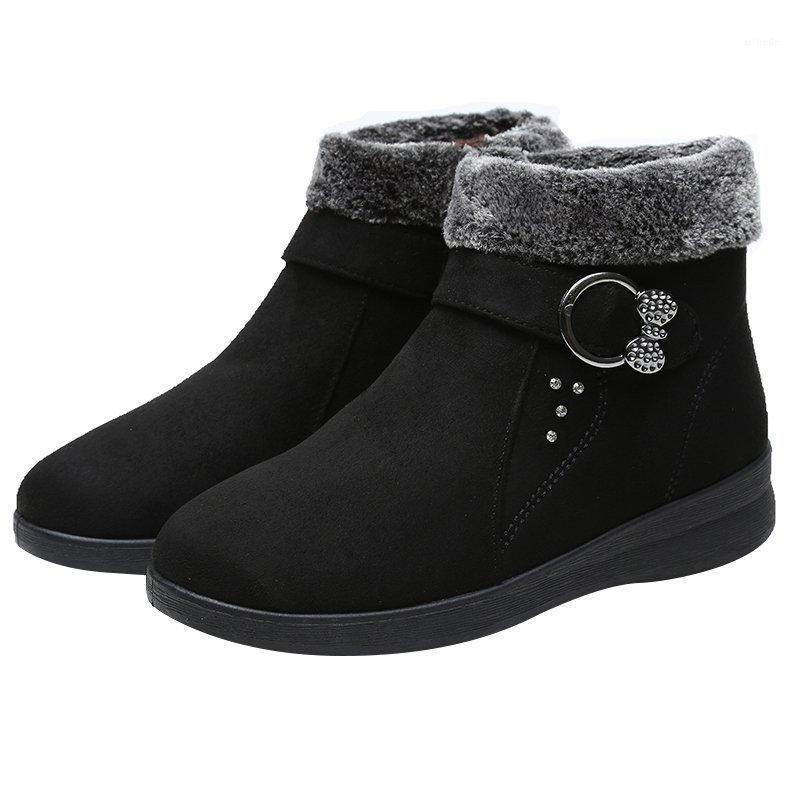 

Women Snow Boots Winter Ankle Boot Warm Short Fur Plush Platform boots Ladies Comfort Suede Zip Shoes Female for women1, Black
