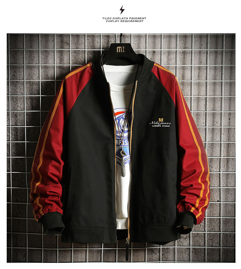 

Black The New Tide Of Han Edition Joker Jacket To Add Thick Wool Clothes Fitted Baseball Autumn