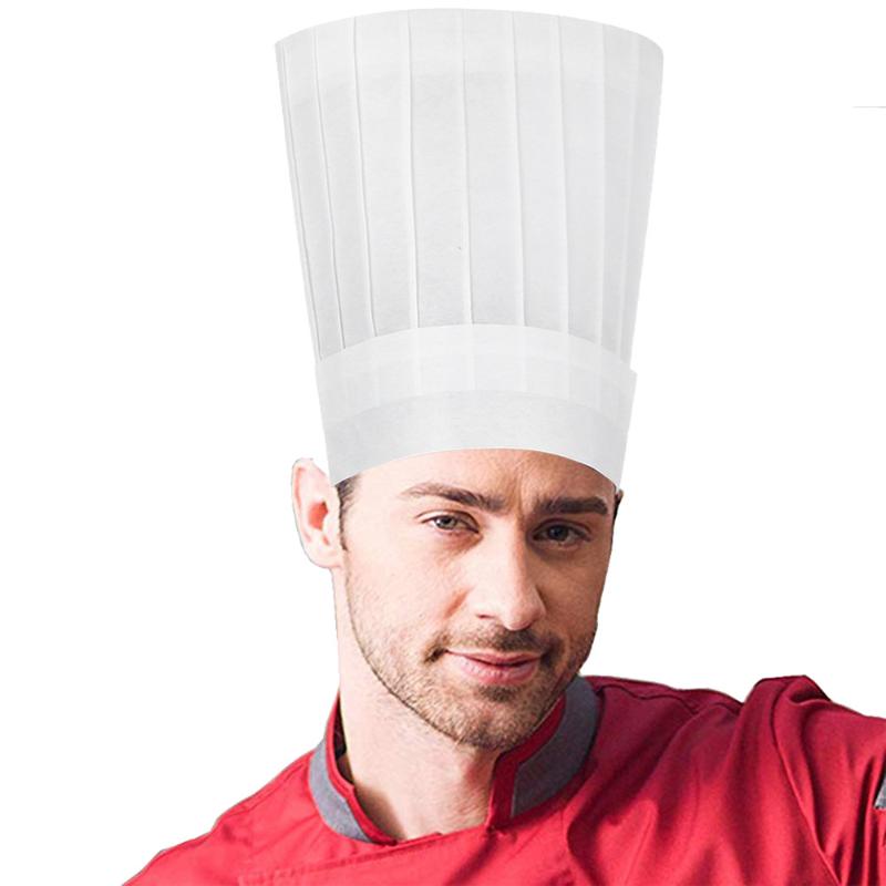 

1/5/10PCS Disposable 9 Inch High Chef Hat Non Woven Adjustable Tall Home Garden Decorative Supplies Kichen Tool Utensilio De