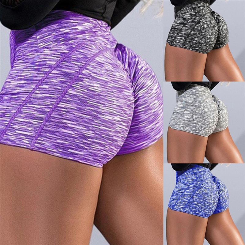 

Running Seamless Yoga Shorts Women Push Up High Waist Fitness Short Female Slim Workout 2021, Blue