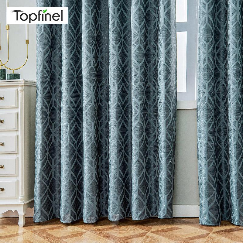 

Topfinel Blackout Curtains for living room Simplicity Bedroom Coffee Modern Minimalist Style Geometry Solid Color Nordic Drape, Gray blue