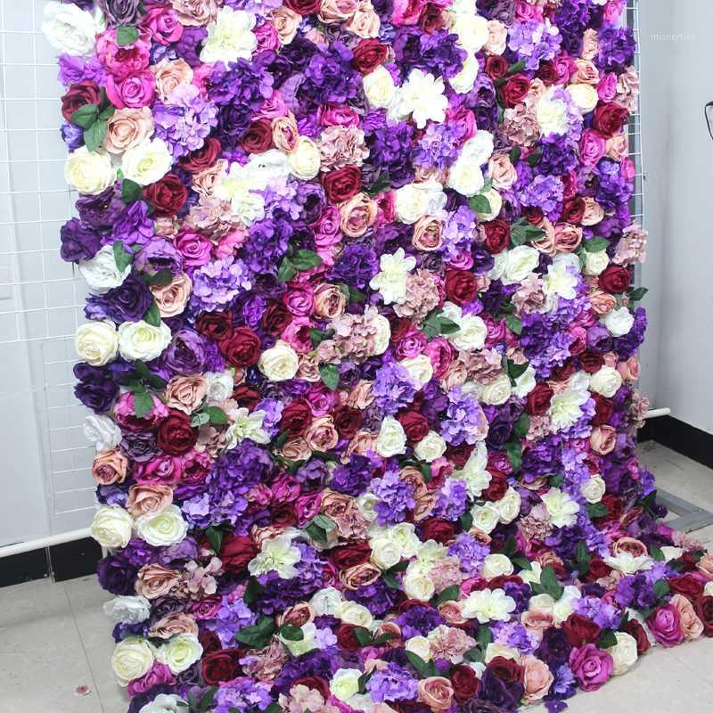 

SPR roll up wedding flower wall stage backdrop decorative wholesale artificial flower table runner arch floral1, Style c white