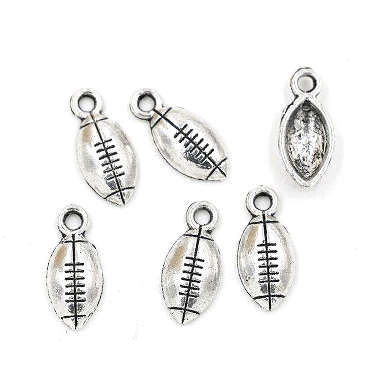 

Alloy Rugby Gym Athletic Sports Charms Pendants For Jewelry Making Bracelet Necklace DIY Accessories 7*15.5mm Antique silver 200Pcs