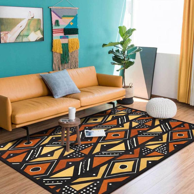 

Ethnic Style Hallway Carpet Colorful Geometric Print Living Room Bedroom Anti-Slip Doormat Kitchen Bath Balcony Area Rugs, Carpet 1