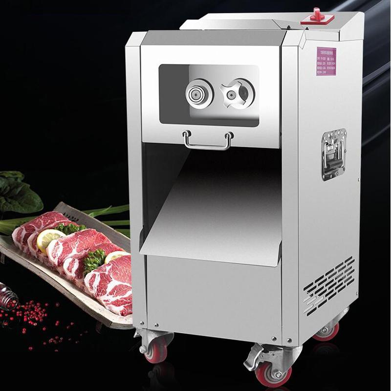 

Commercial Meat Cutter Machine 220kg / h Double Incision Meat Slicer Machine Cut Shredded Diced
