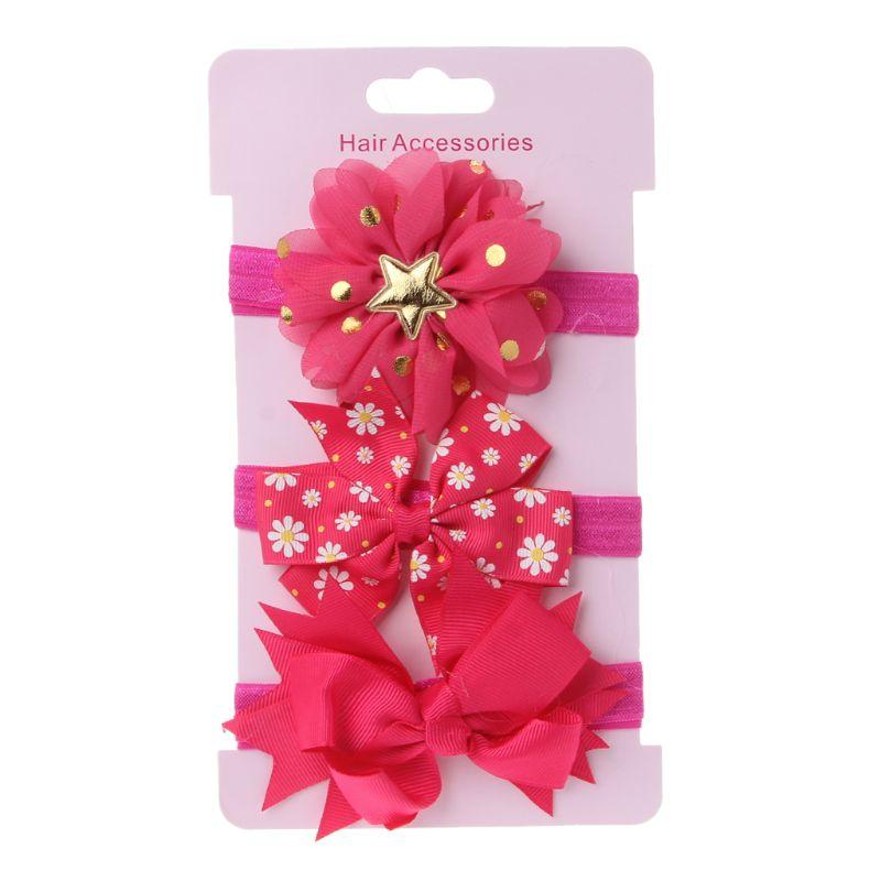 

3pcs/set Baby Girl Accessories Green Flower Headband Korean Style Bow knot Party Princess Dress Decoration High Quality CORB