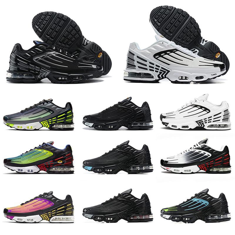 

New Arrival Top Quality Tn Plus 3 Running Shoes Tuned Mens Womens Blue Spider Deep Royal Topaz Gold Sunset Rainbow Sports Sneakers 36-45, White;red