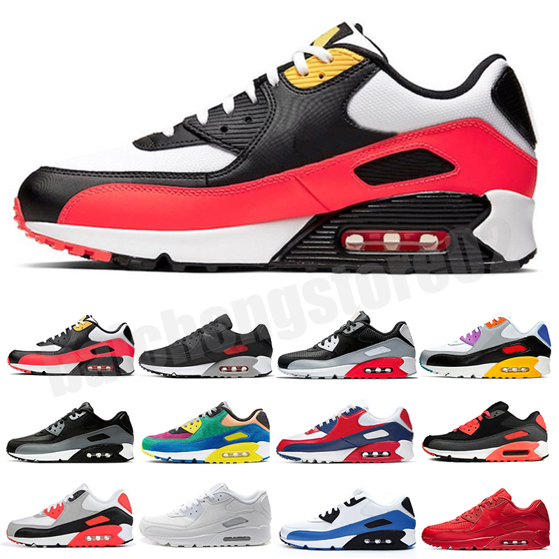 

2021 Men Women Classic 90 Running Shoes Sneakers Sports Trainer Cushion 90s Mesh Surface Breathable 36-45, Color 24