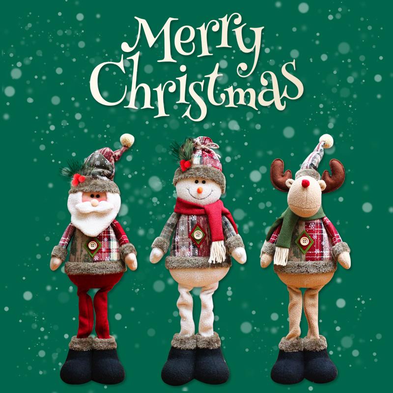 

Window Decorations Christmas Tree Ornaments Xmas Santa Claus Snowman Elk Doll Elk Navidad Gift Happy New Year 2021