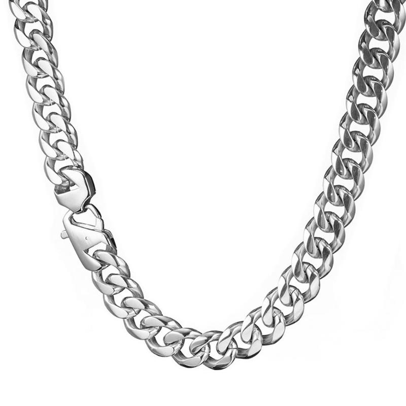 

Hip Hip Curb Cuban Link Chain For Men Stainless Steel Necklace & Bracelet Christmas Jewelry Gift 7-40inch 15mm