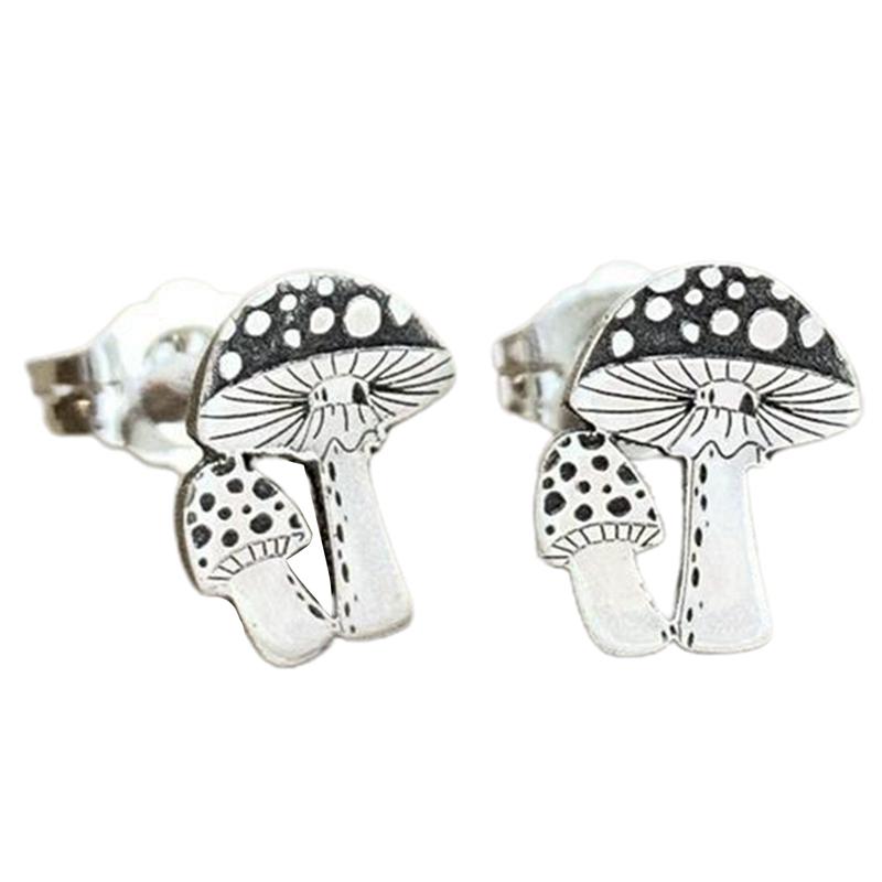 

Stud Forest Mushroom Post Or Earrings In Silvertone Tiny Minimalist Nature Bohemian Cartilage Woodland Jewellery Toadstool, Golden;silver