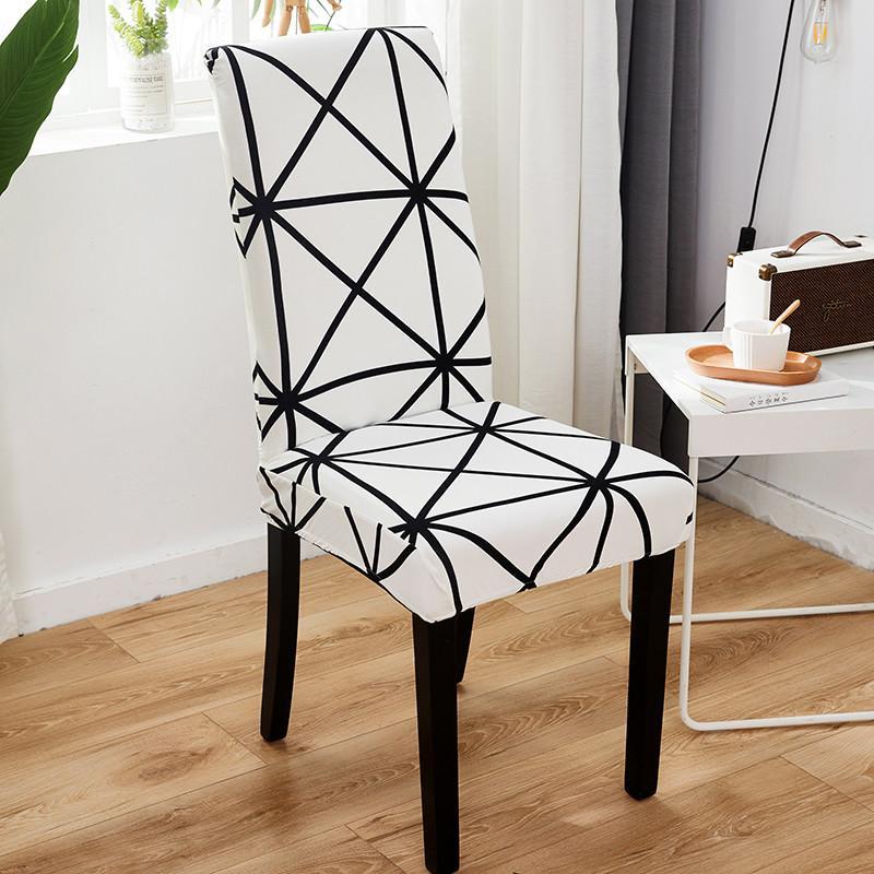 

Geometry Chair Cover Elastic Dining Chair Covers Spandex Stretch Office Case Anti-dirty Removable Protector Slipcovers