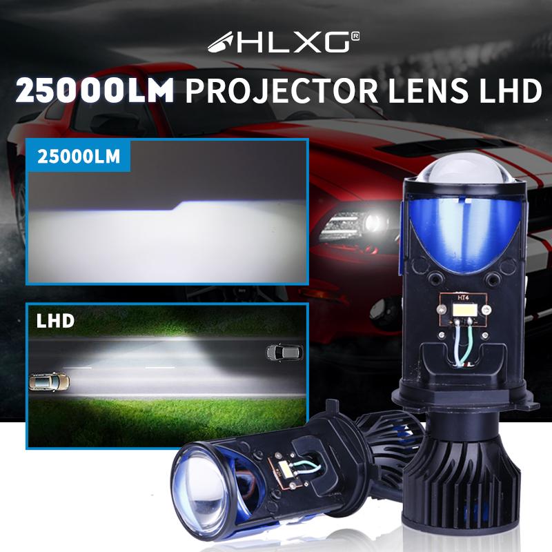 

25000LM H4 Lens LED Lamp Bi-LED Mini Projector Lenses Auto Car Headlight Bulbs Fog lights Hi/Lo Beam Left Hand Drive LHD hlxg