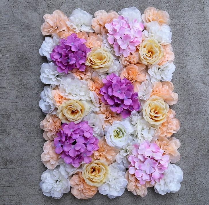 

3D Artificial Silk Rose Flower Wall Decoration Party Decorative Silk Hydrangea Wedding Decoration Backdrop 40X60cm, Sky blue