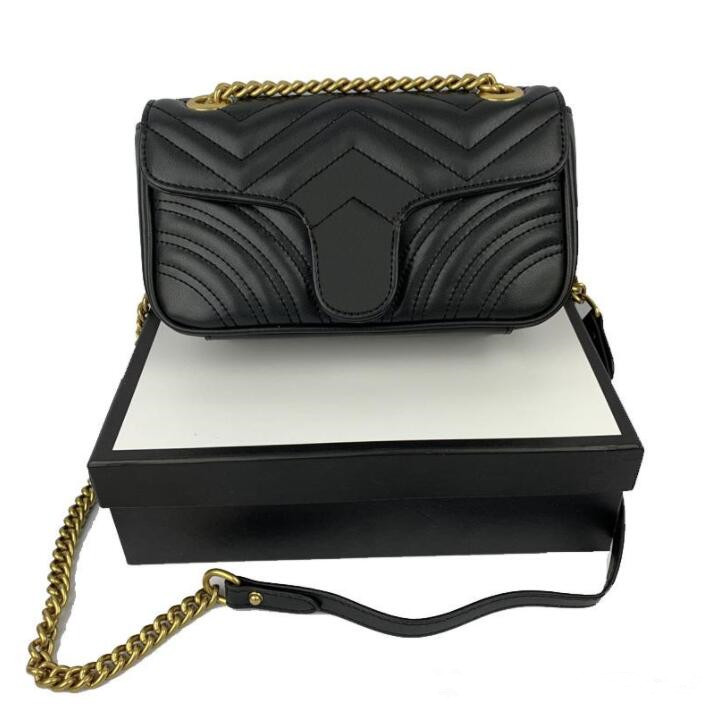 

Designer Fashion Love heart V Wave Pattern Satchel Shoulder Bag Chain Handbags Crossbody Purse Lady Leather Classic Style Tote, Black