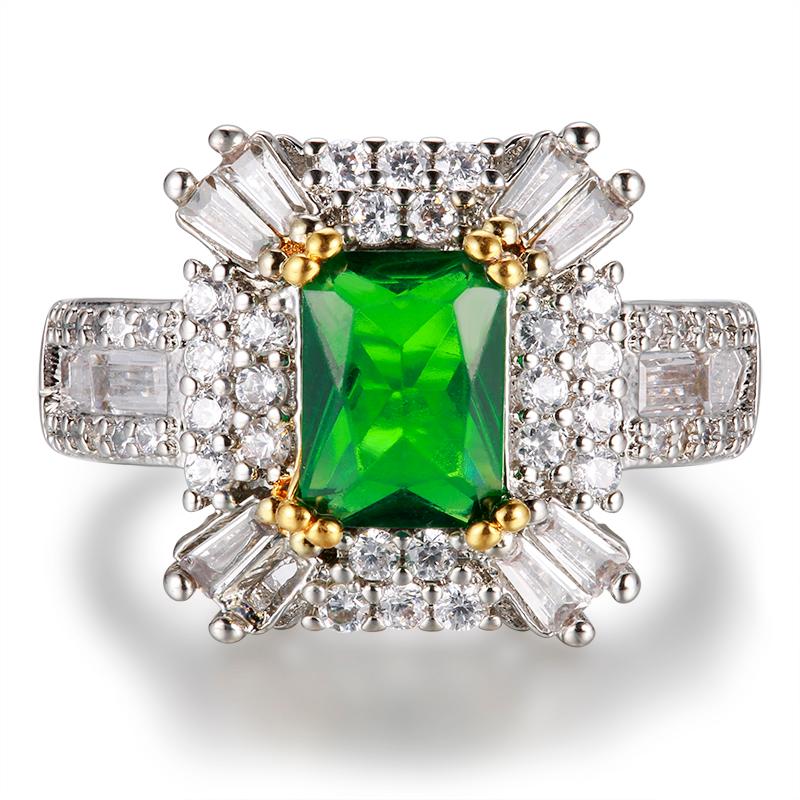 

Luxury Retro 925 Solid Sterling Silver Emerald Gemstone Wedding Engagement Party Ring Fine Jewelry Wholesale Drop Shipping