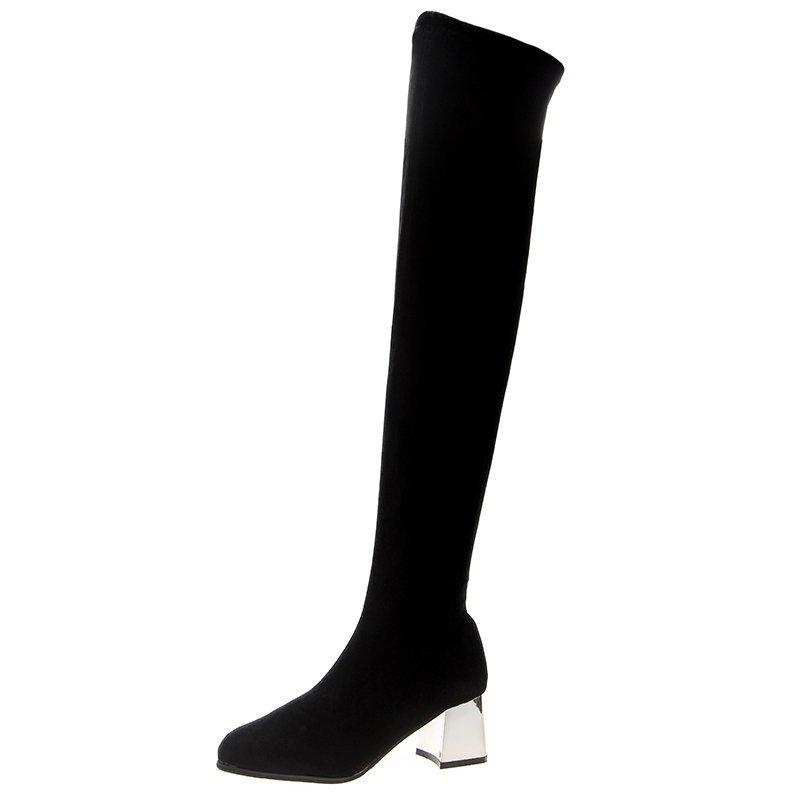 

Winter Over The Knee Boots Women Stretch Fabric Women Thigh High Sexy Woman Shoes Long Bota Feminina Plus Size 35-43, For autumn