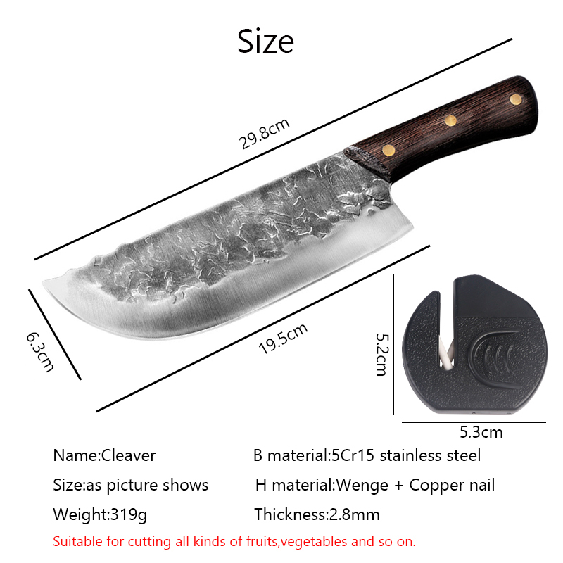

Chinese Forged Vegetable Cleaver Meat Knives Kitchen Stainless Knife Kitchen Chopper Steel Chopping Handmade Cutter Tool Wfvku